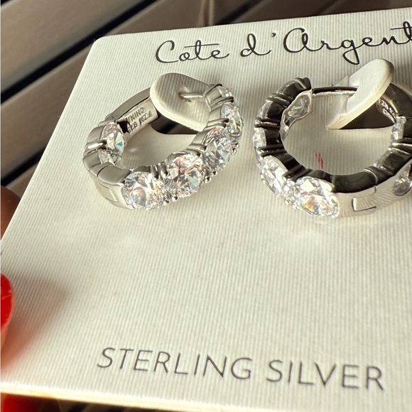 Silver Hoop Earrings - Picture 3 of 8